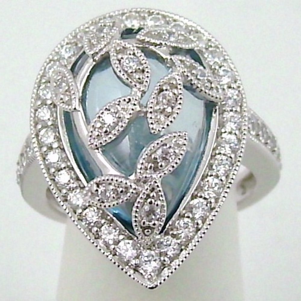 Epiphany Diamonique Overlay Cabochon Ring